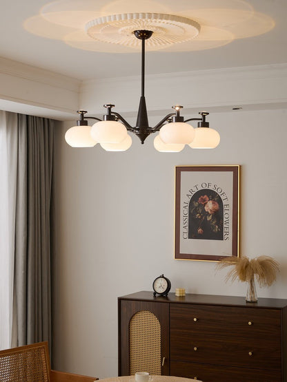 Astrid Frosted Globe Chandelier - Modern LED Ceiling Light