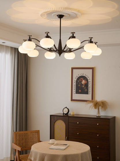 Astrid Frosted Globe Chandelier - Modern LED Ceiling Light