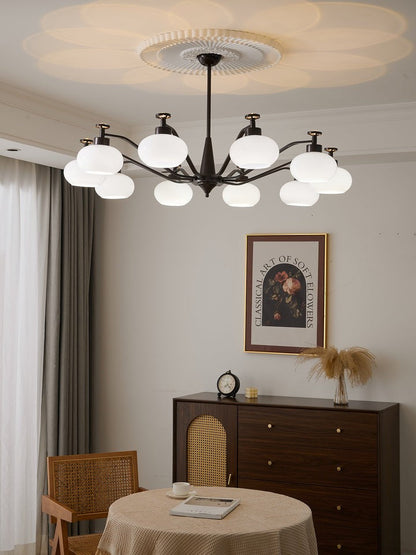 Astrid Frosted Globe Chandelier - Modern LED Ceiling Light