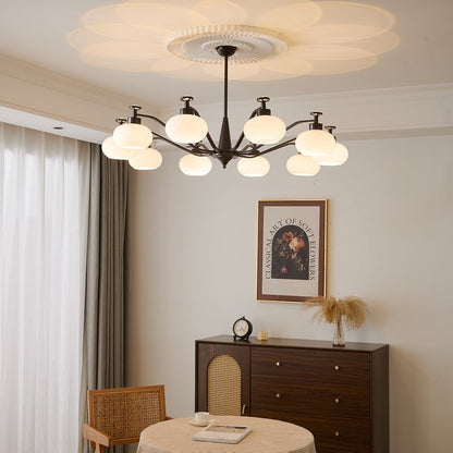 Astrid Frosted Globe Chandelier - Modern LED Ceiling Light