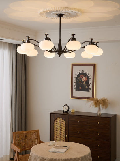 Astrid Frosted Globe Chandelier - Modern LED Ceiling Light
