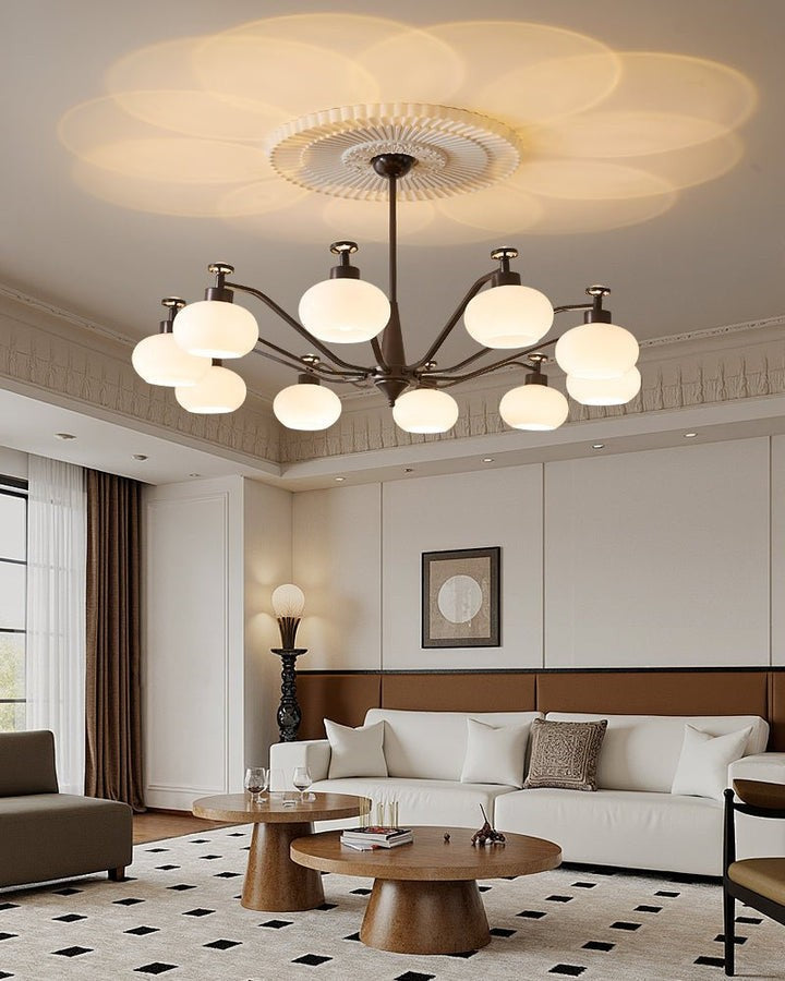 Astrid Frosted Globe Chandelier - Modern LED Ceiling Light