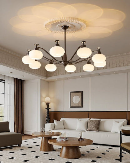 Astrid Frosted Globe Chandelier - Modern LED Ceiling Light