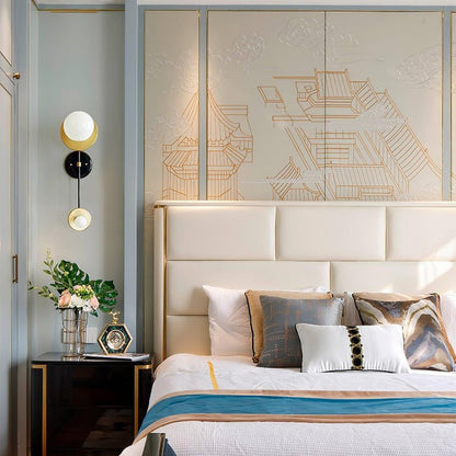 Balance Scale Wall Sconce with Marble Accents