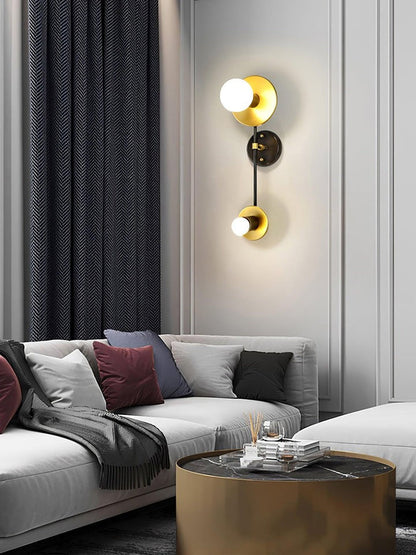Balance Scale Wall Sconce with Marble Accents