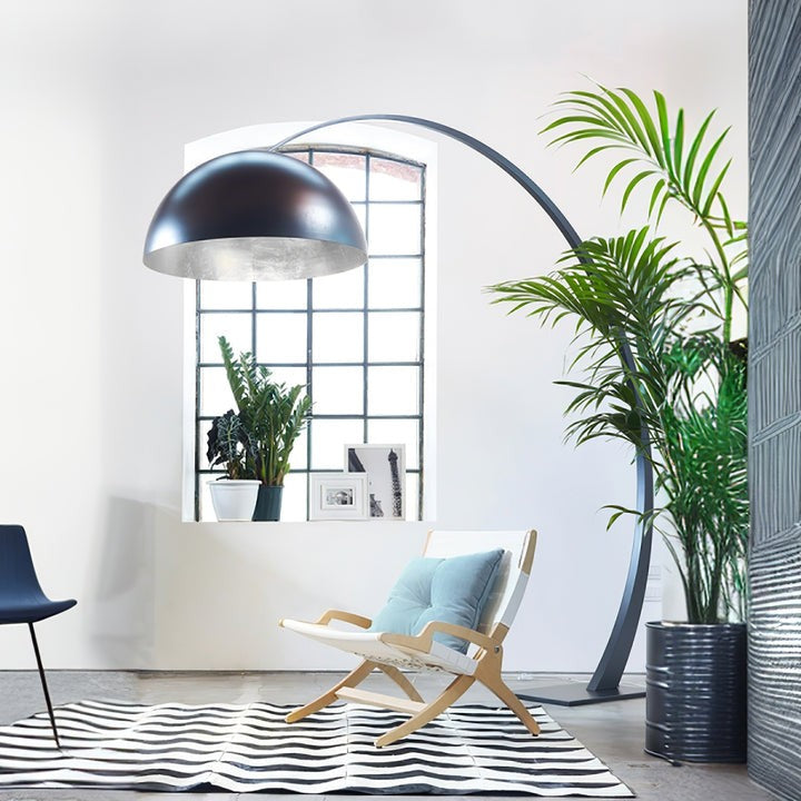 Black Arched Dome LED Floor Lamp
