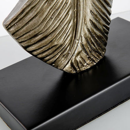 Black Marble and Gold Accent Table Lamp with Fabric Shade
