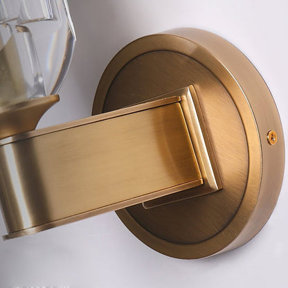 Brass &amp; Crystal Diamond Wall Sconce