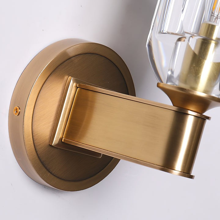 Brass &amp; Crystal Diamond Wall Sconce