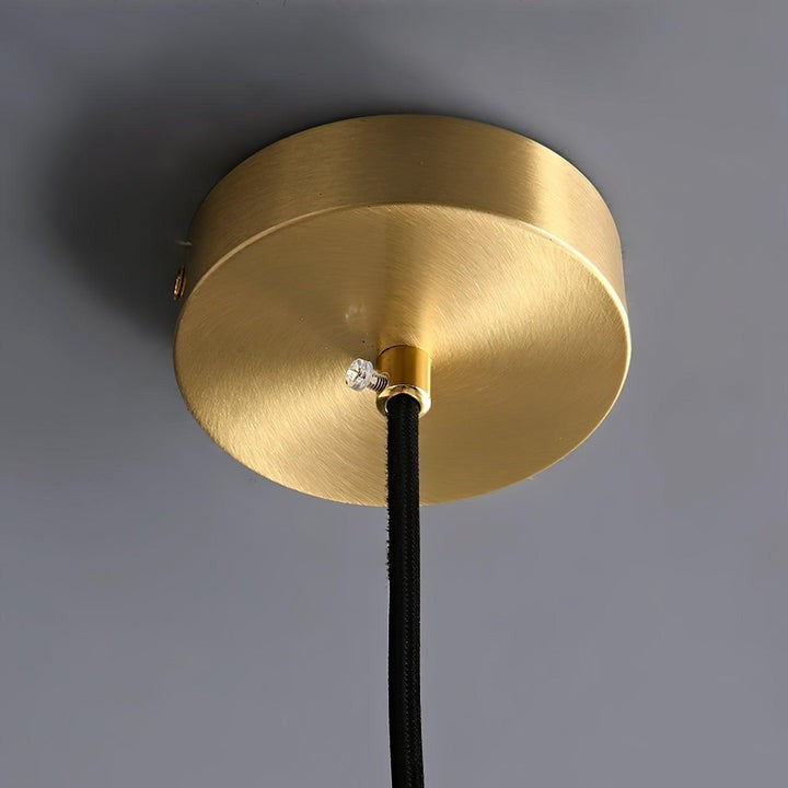 Brass Etched Glass Gourd Pendant Light