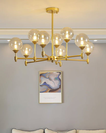 Brass Globe Pendant Chandelier Light