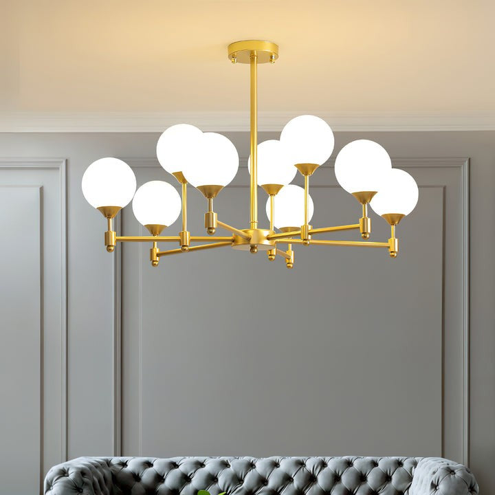 Brass Globe Pendant Chandelier Light