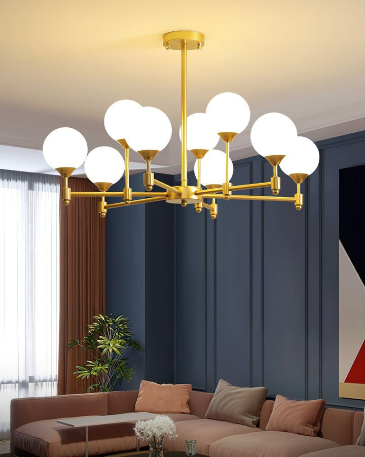 Brass Globe Pendant Chandelier Light
