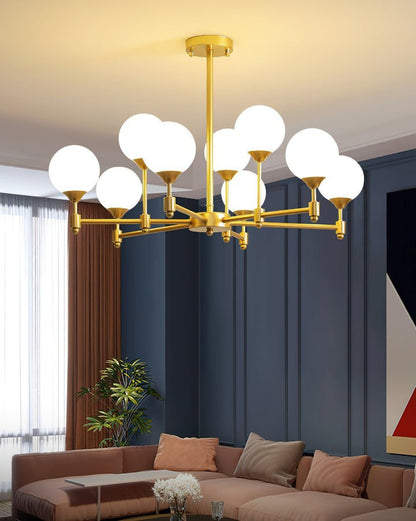 Brass Globe Pendant Chandelier Light