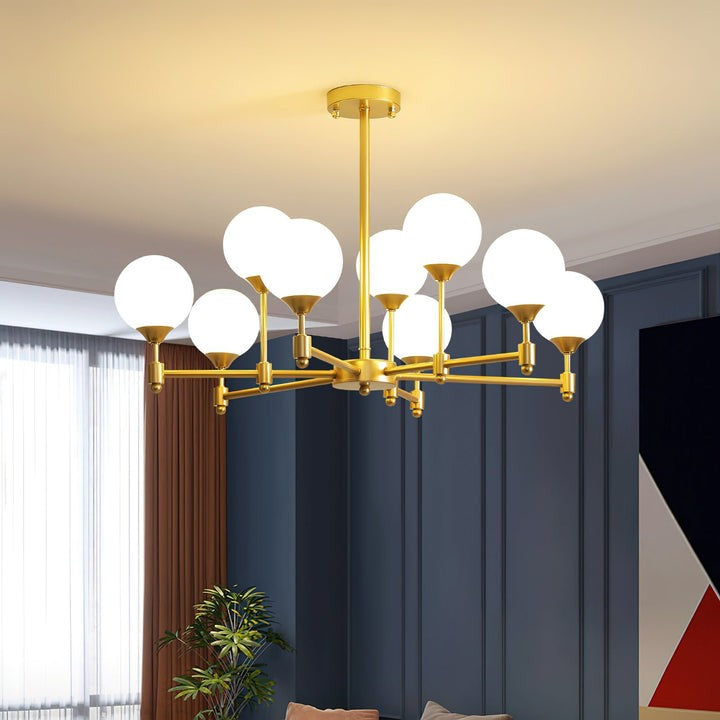 Brass Globe Pendant Chandelier Light
