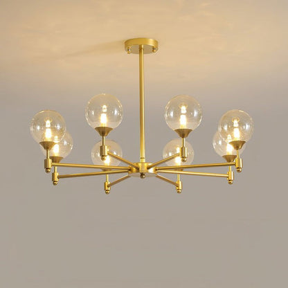 Brass Globe Pendant Chandelier Light