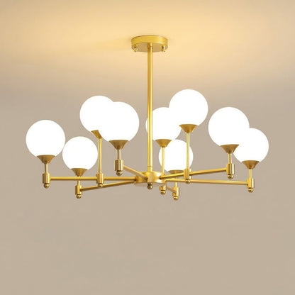 Brass Globe Pendant Chandelier Light