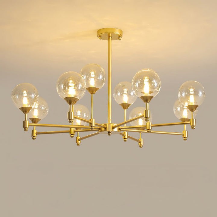 Brass Globe Pendant Chandelier Light