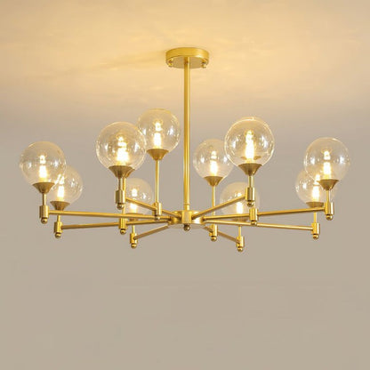 Brass Globe Pendant Chandelier Light