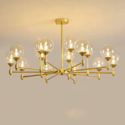Brass Globe Pendant Chandelier Light