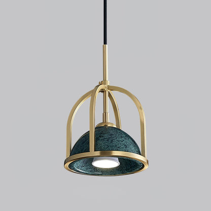 Brass & Marble Square Lantern Pendant Light