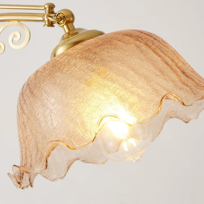 Brass & Wood Arched LED Floor Lamp – 66" Height
