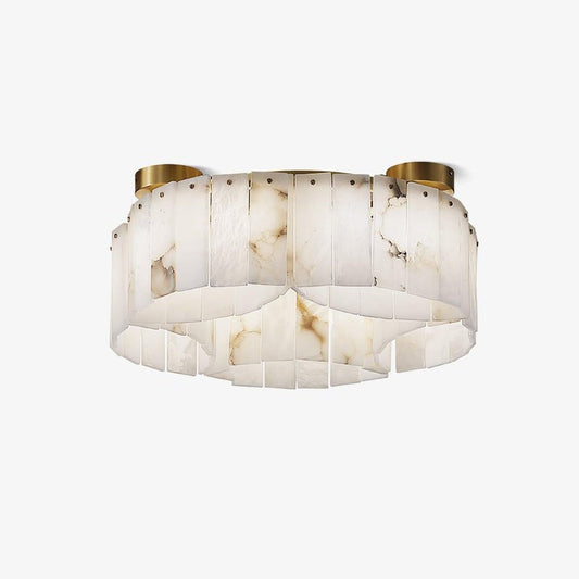 Brass-Alabaster Flush Mount Ceiling Light