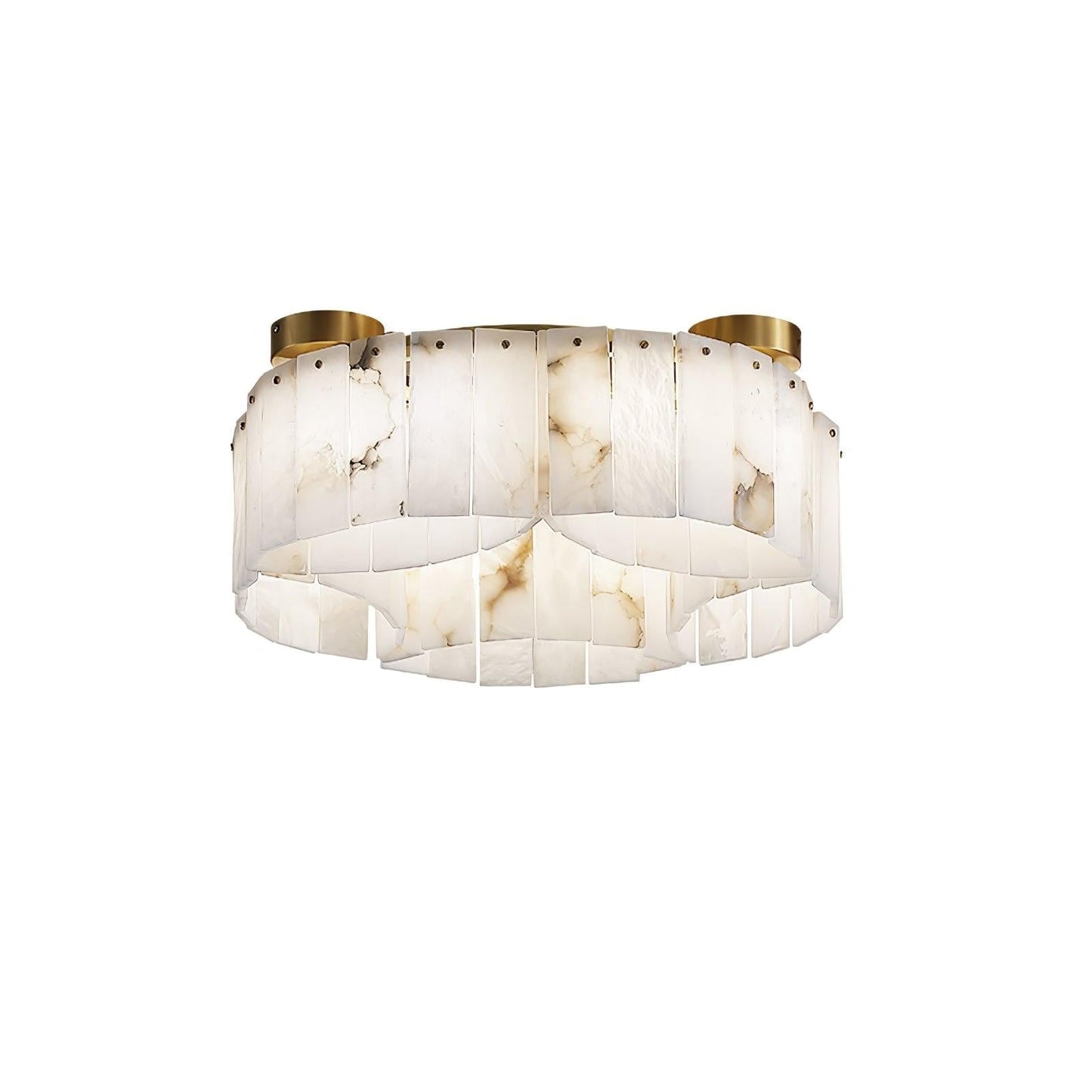 Brass-Alabaster Flush Mount Ceiling Light