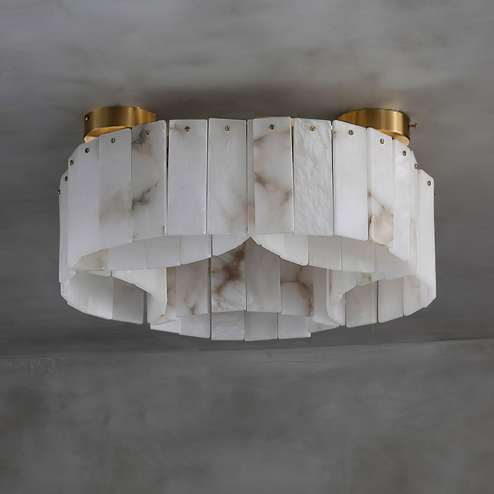 Brass-Alabaster Flush Mount Ceiling Light