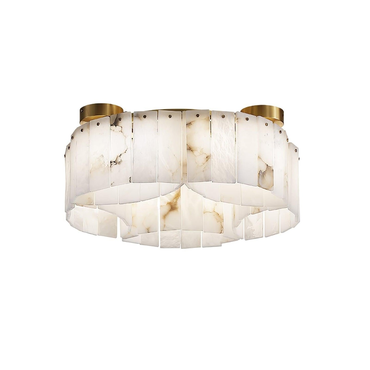 Brass-Alabaster Flush Mount Ceiling Light