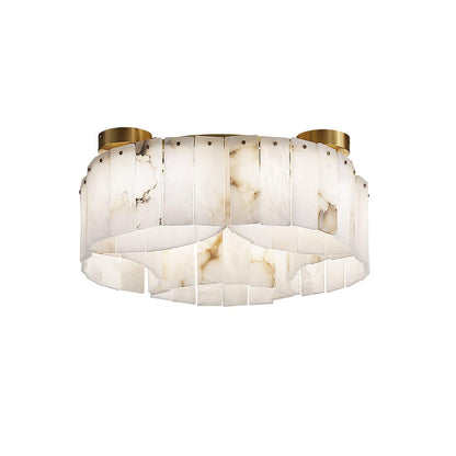 Brass-Alabaster Flush Mount Ceiling Light