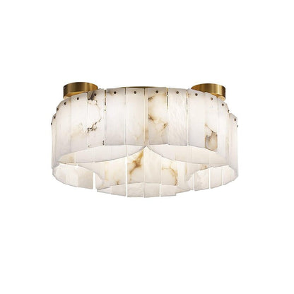 Brass-Alabaster Flush Mount Ceiling Light
