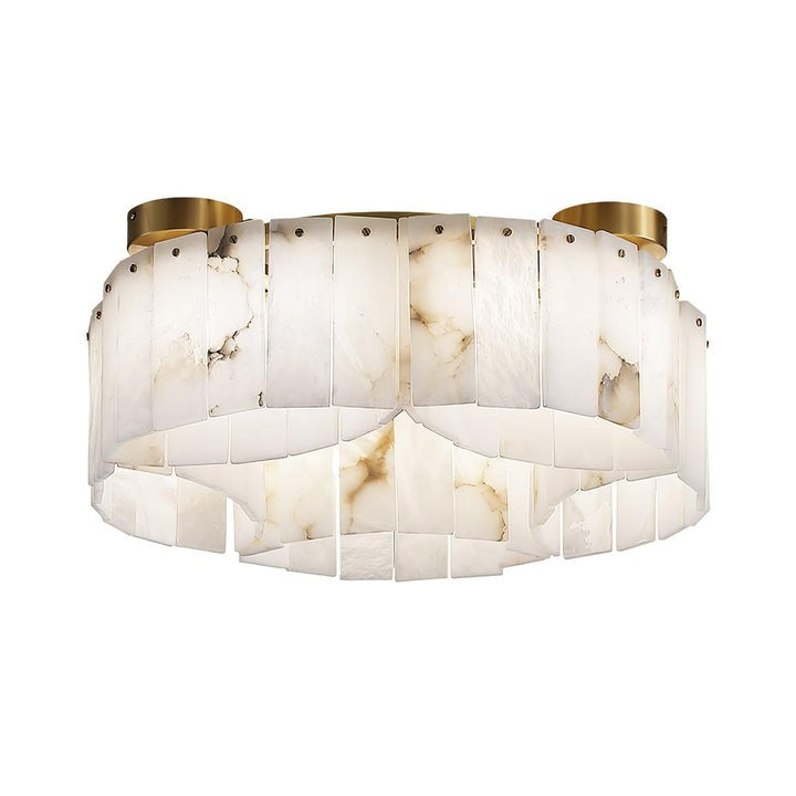Brass-Alabaster Flush Mount Ceiling Light