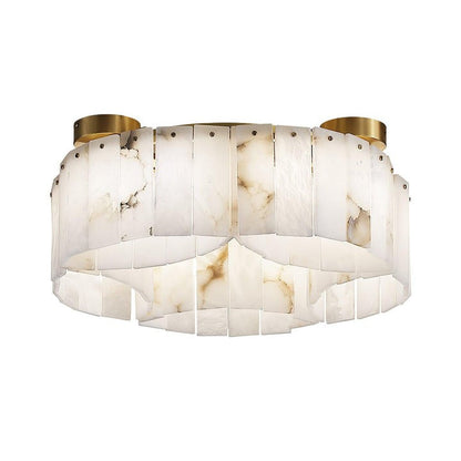 Brass-Alabaster Flush Mount Ceiling Light
