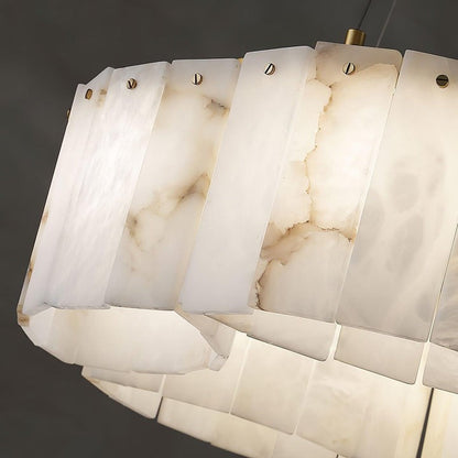 Brass-Alabaster Flush Mount Ceiling Light