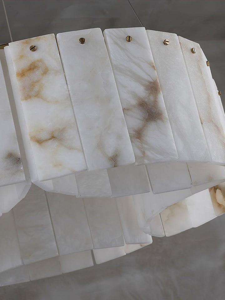 Brass-Alabaster Flush Mount Ceiling Light