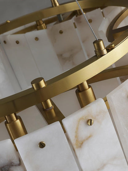 Brass-Alabaster Flush Mount Ceiling Light
