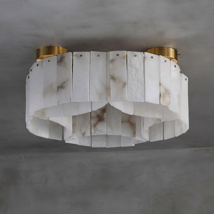 Brass-Alabaster Flush Mount Ceiling Light
