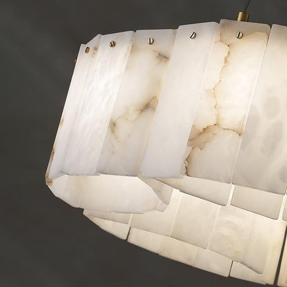 Brass-Alabaster Flush Mount Ceiling Light