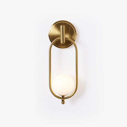Brushed Brass Wall Sconce with Frosted Glass Globe