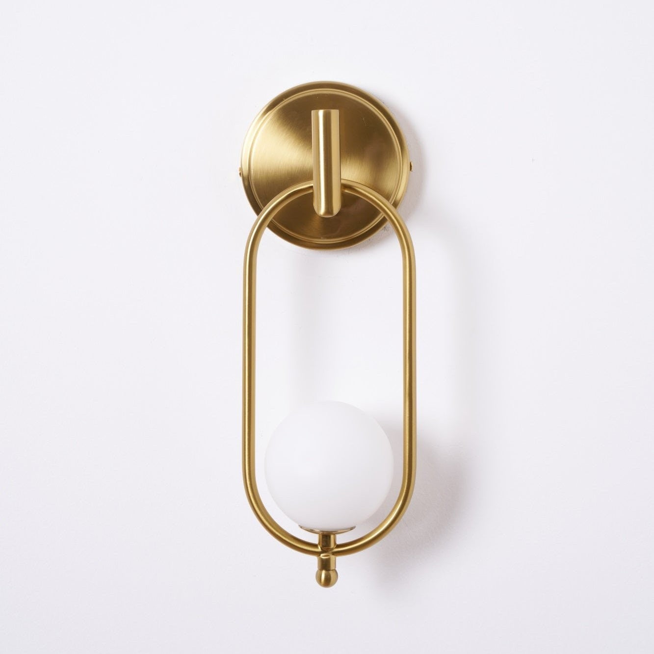 Brushed Brass Wall Sconce with Frosted Glass Globe