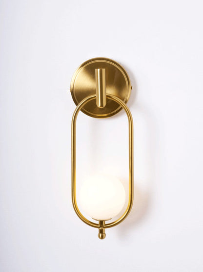 Brushed Brass Wall Sconce with Frosted Glass Globe