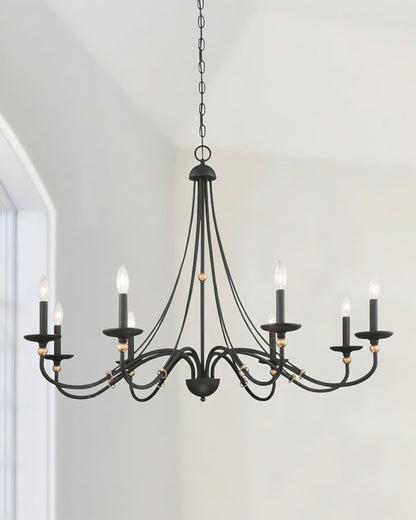 Celestial Brass Multi-Arm Chandelier – Modern 6/8-Light Ceiling Fixture