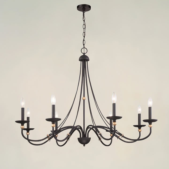 Celestial Brass Multi-Arm Chandelier – Modern 6/8-Light Ceiling Fixture