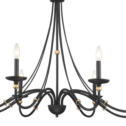 Celestial Brass Multi-Arm Chandelier – Modern 6/8-Light Ceiling Fixture