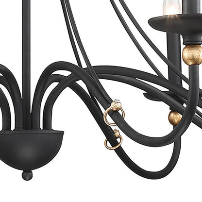 Celestial Brass Multi-Arm Chandelier – Modern 6/8-Light Ceiling Fixture