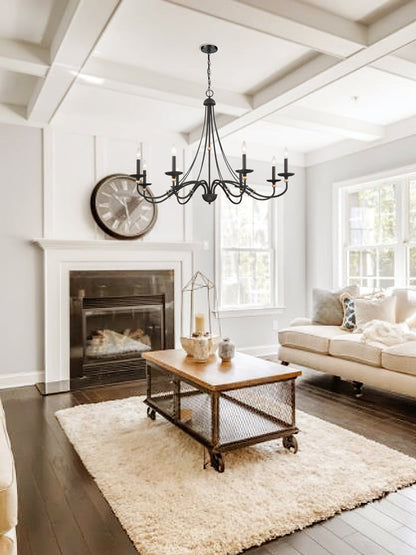 Celestial Brass Multi-Arm Chandelier – Modern 6/8-Light Ceiling Fixture