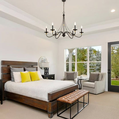 Celestial Brass Multi-Arm Chandelier – Modern 6/8-Light Ceiling Fixture