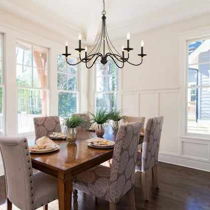 Celestial Brass Multi-Arm Chandelier – Modern 6/8-Light Ceiling Fixture