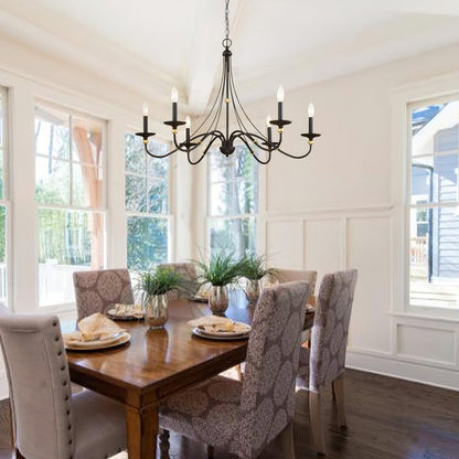 Celestial Brass Multi-Arm Chandelier – Modern 6/8-Light Ceiling Fixture